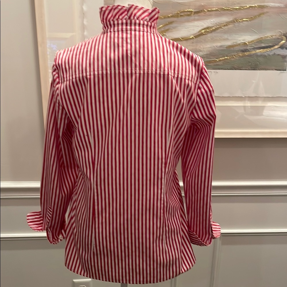 Vineyard Vines Hot Pink and White Striped Blouse - Picture 6 of 7